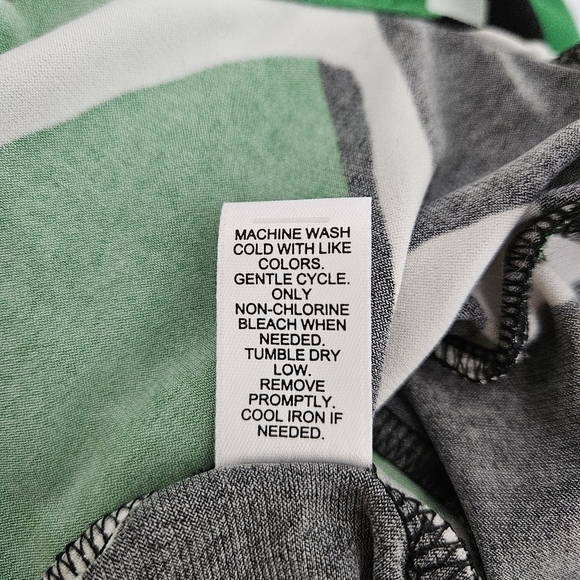 CATO Wrap Midi Dress Fern Green Retro Print Long Sleeve V Neck Tie Medium - Picture 7 of 7